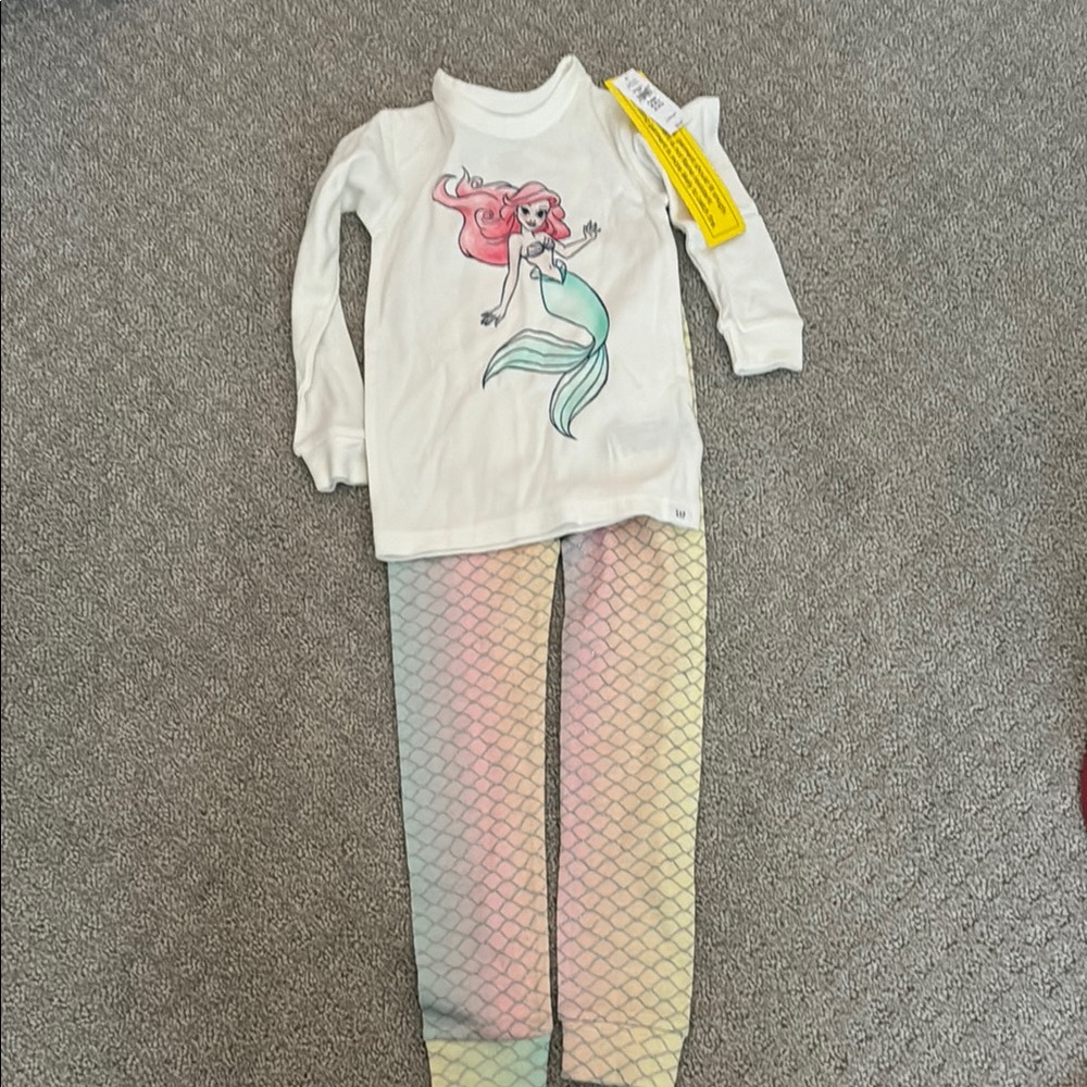 GAP Kids Mermaid Pajama Set - White and Multicolor
